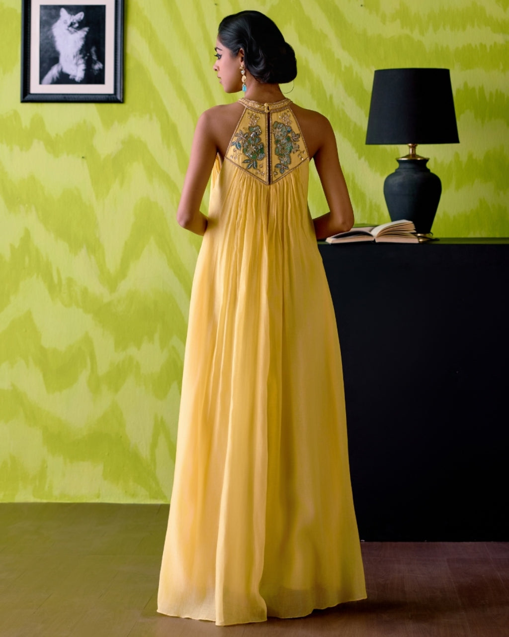 Buttercup Yellow Halter Neck Dress