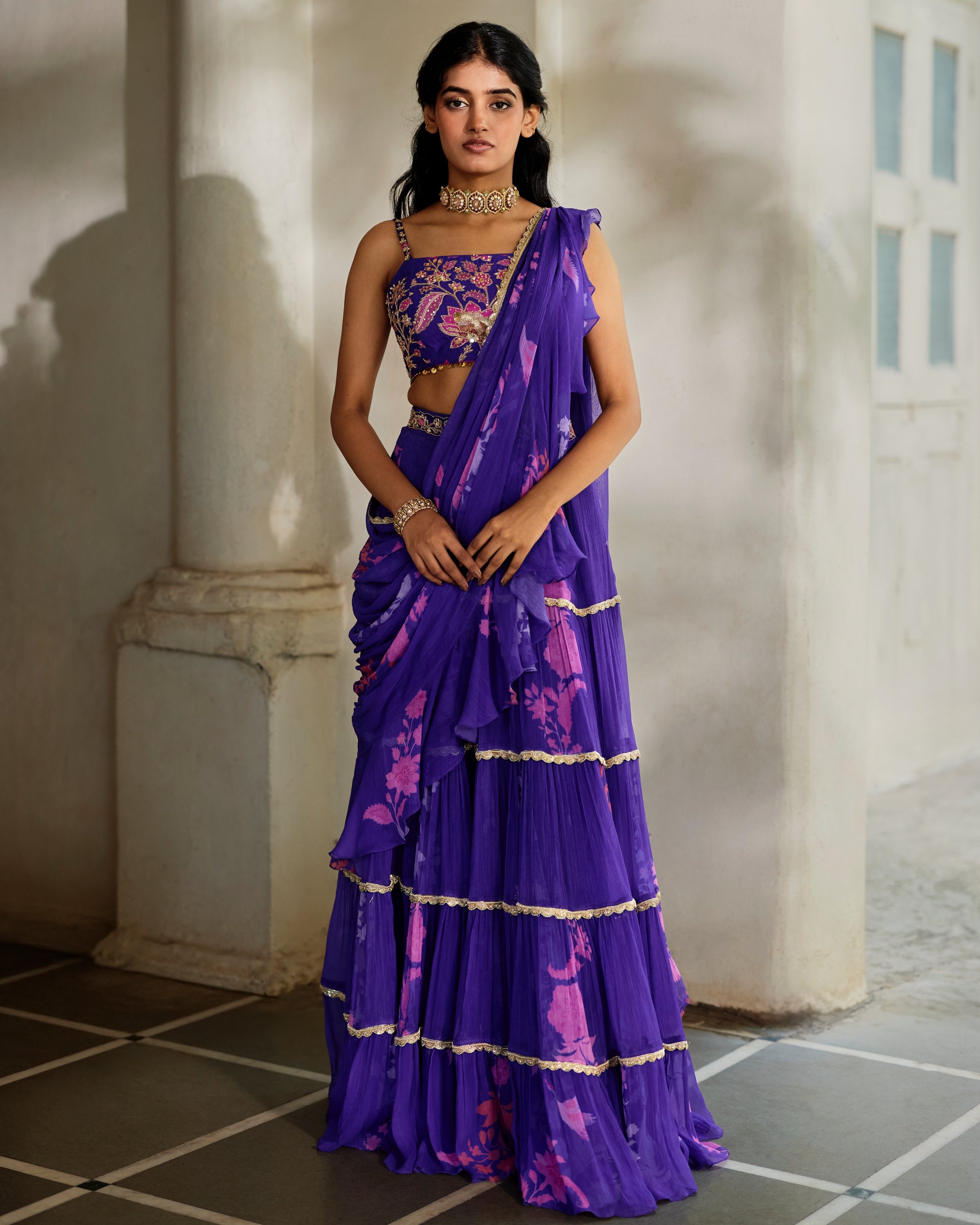 Opal Sari Set – Grape