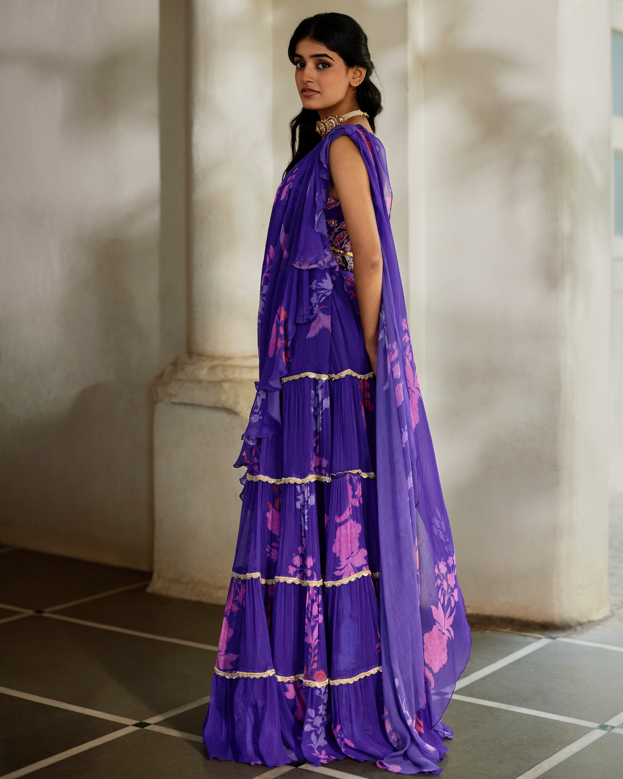 Opal Sari Set – Grape