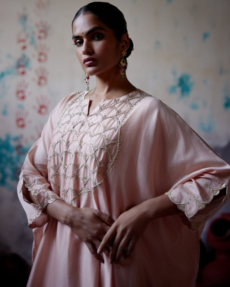 Soft Peach Kaftan Set