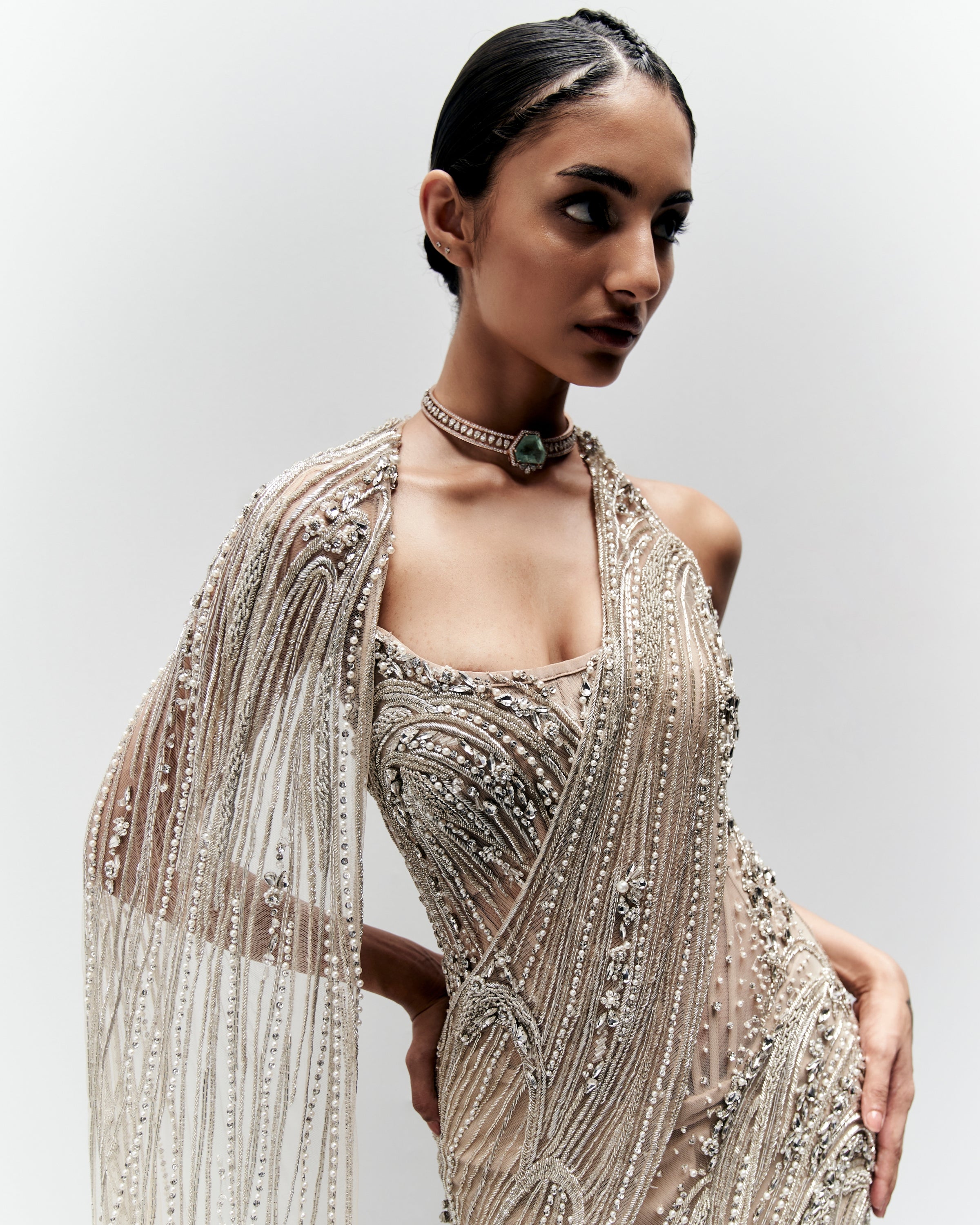 The Celestia Drape Sari Gown