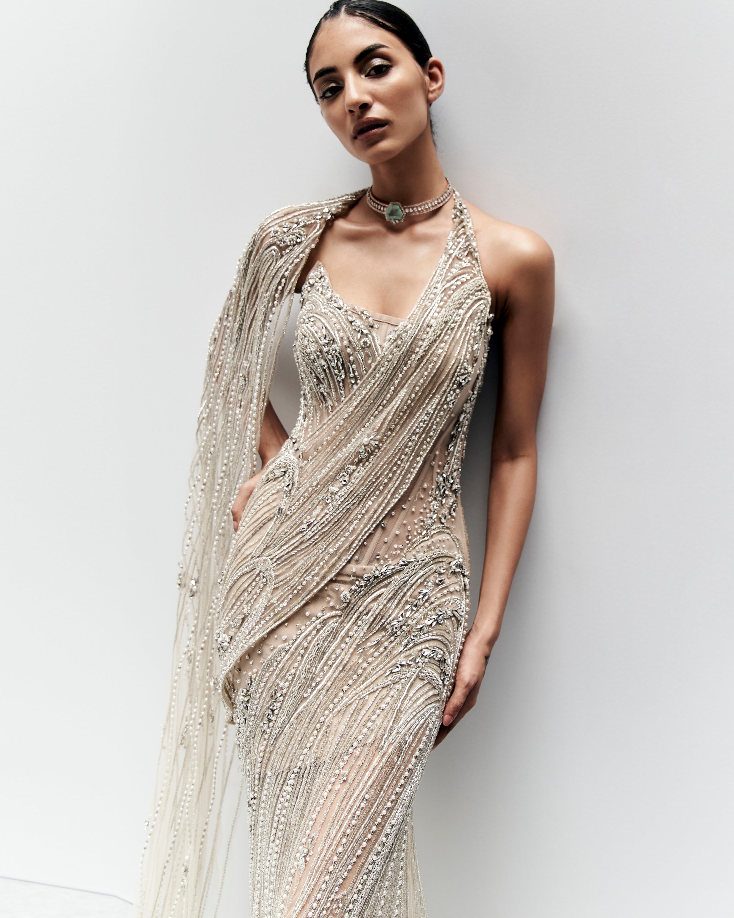 The Celestia Drape Sari Gown