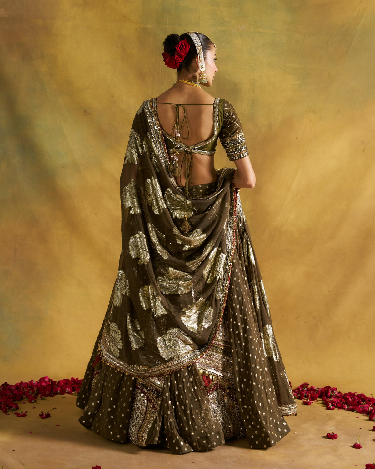Dusty Olive Zalima Lehenga Set
