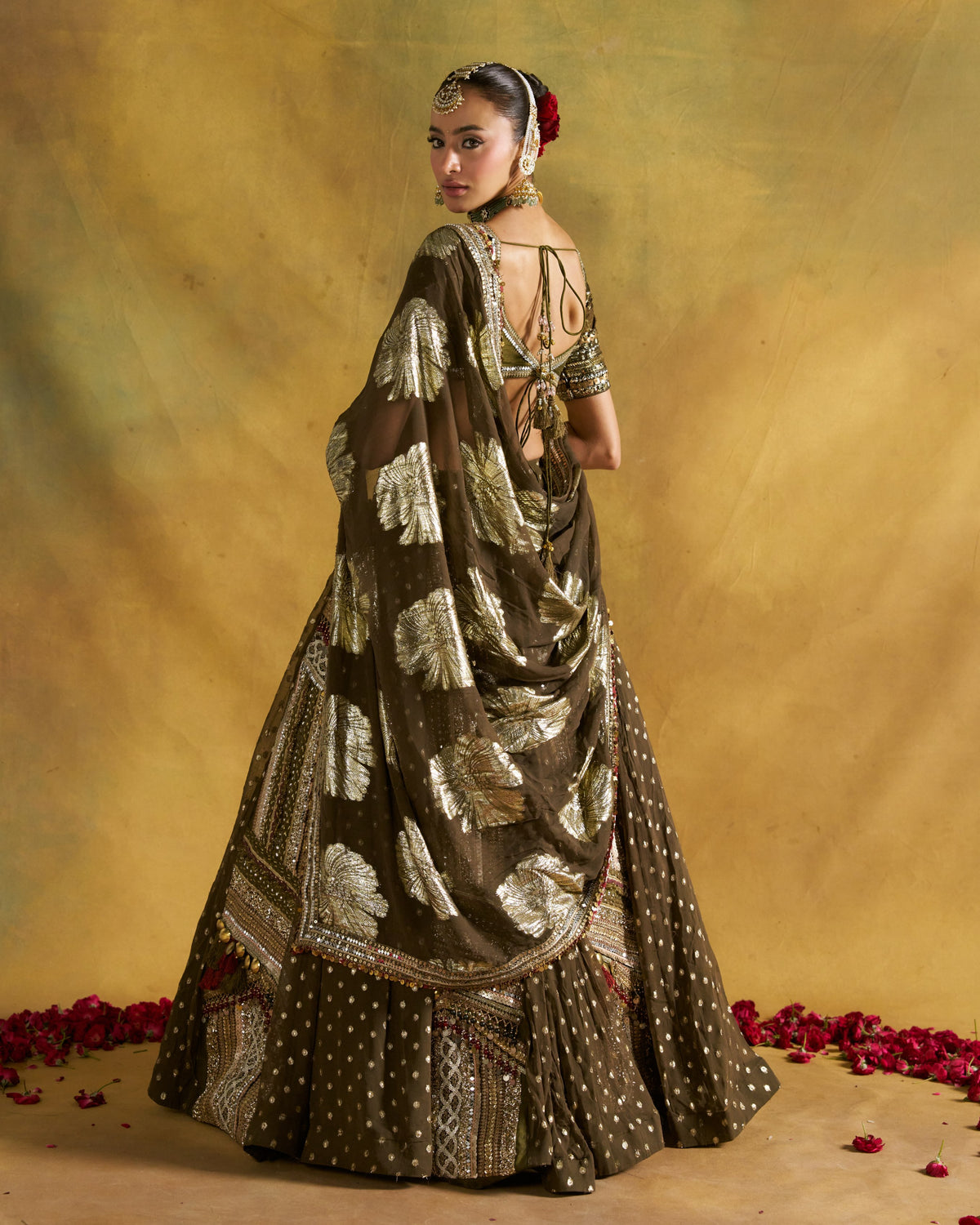 Dusty Olive Zalima Lehenga Set