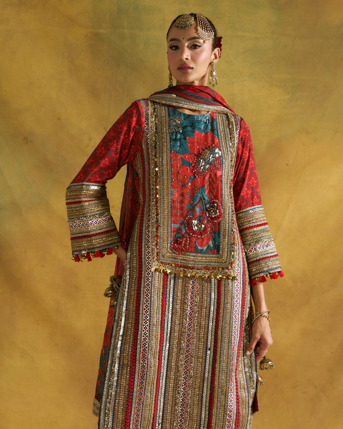 Tabasco Red Preet Choga Set