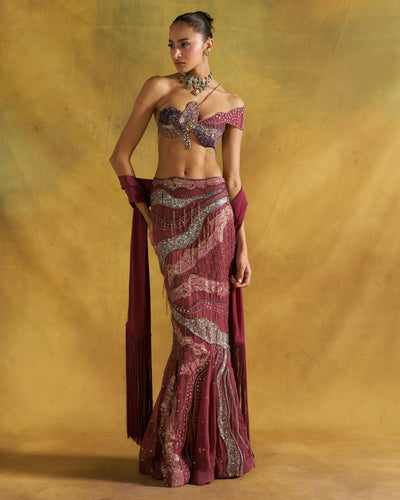 Grape Mehboba Skirt Set