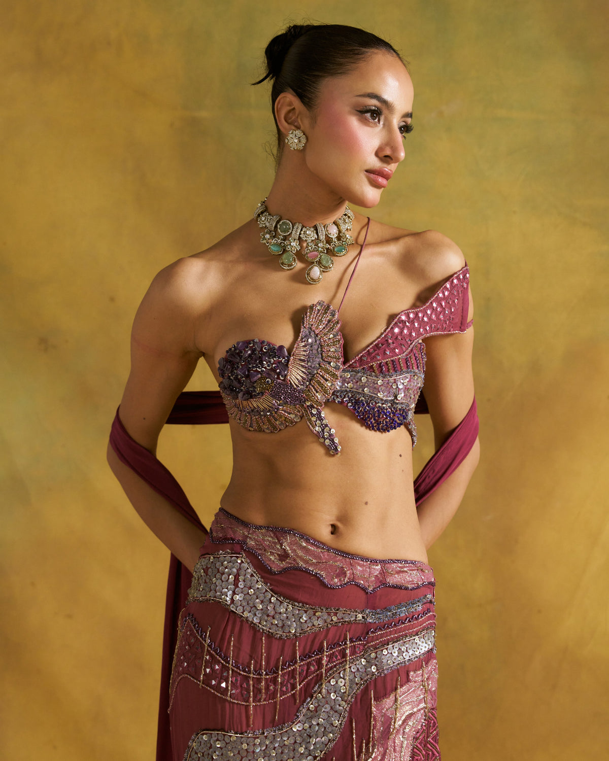 Grape Mehboba Skirt Set