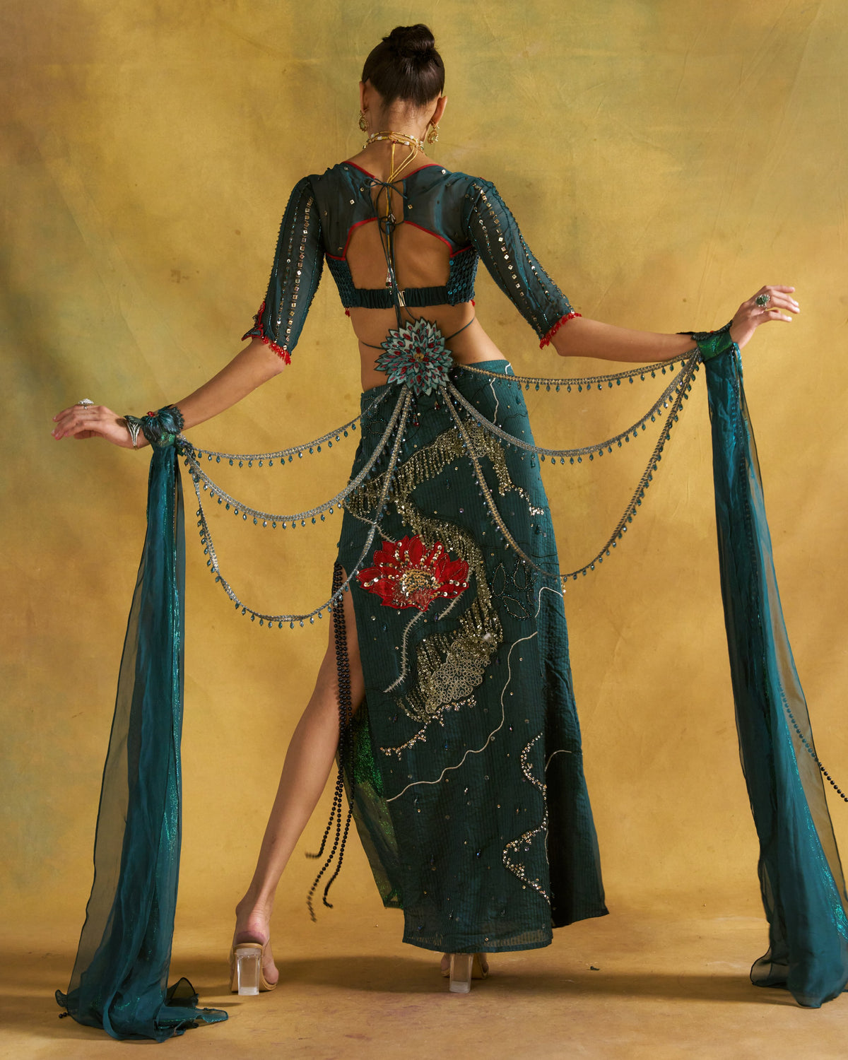 Pickle Teal Maya Column Skirt Set
