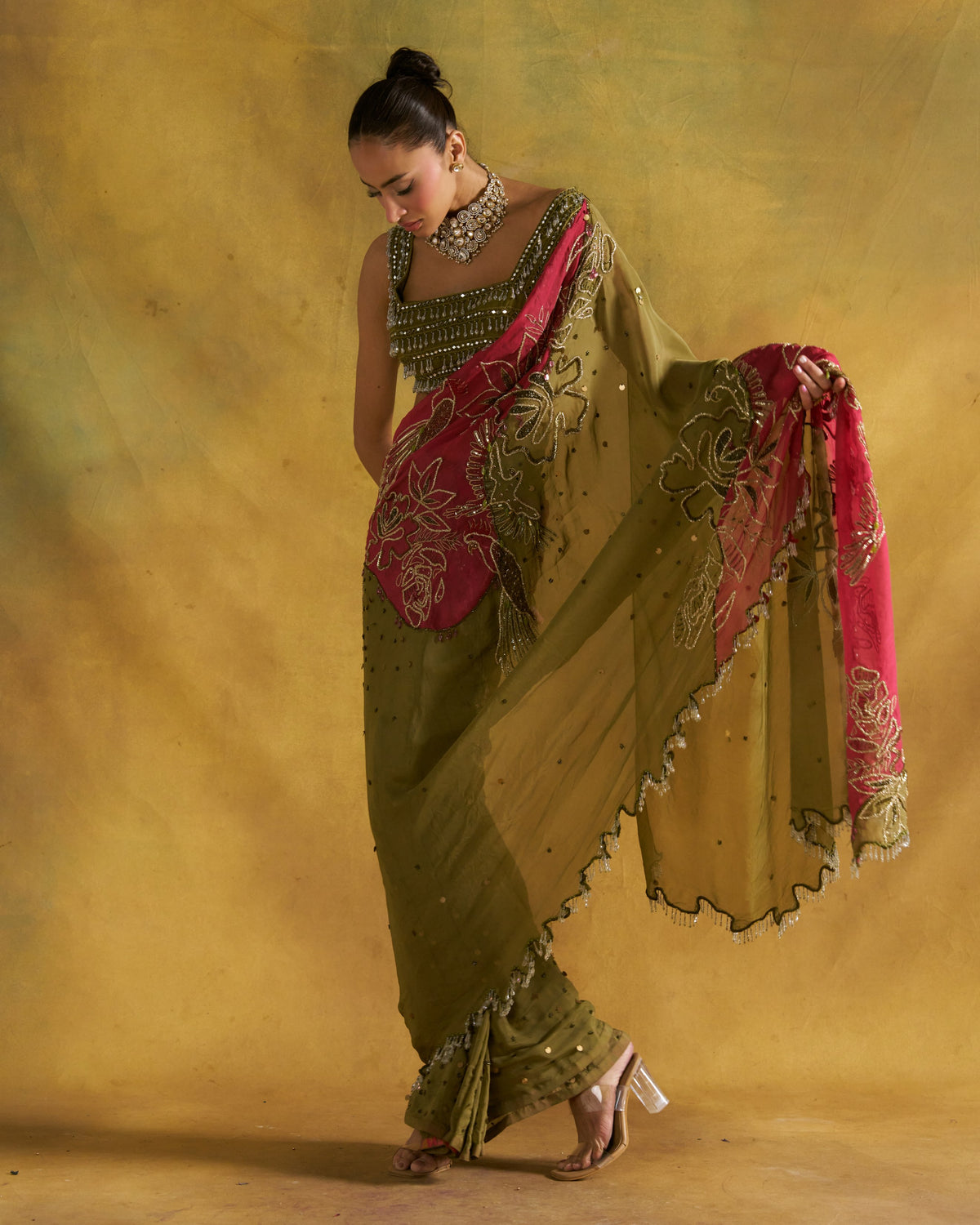 Olive Janejaan Sari Set