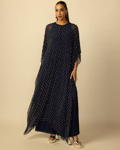 Deep Blue Silver Drop Kaftan