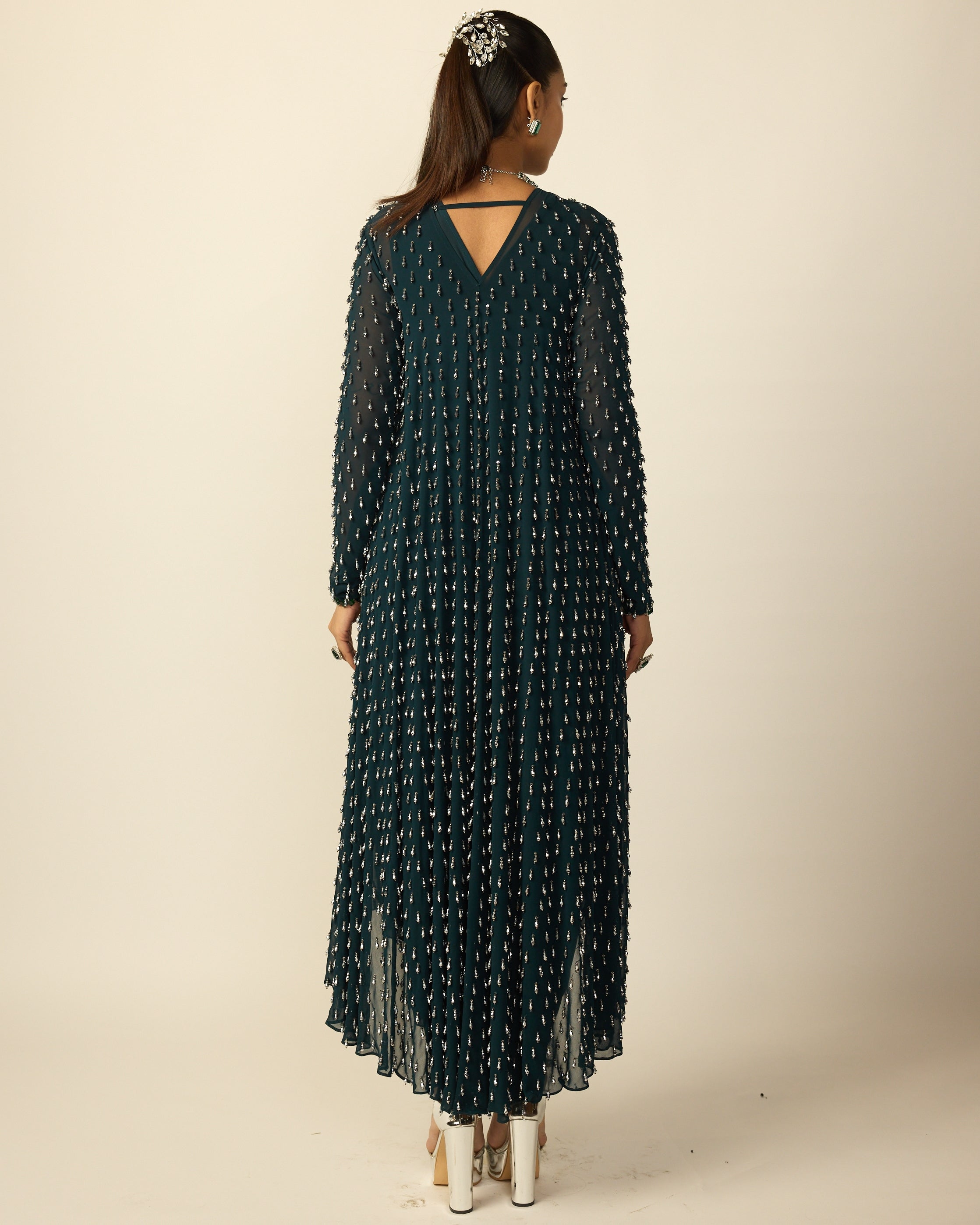 Dark Teal Drop Kurta Set