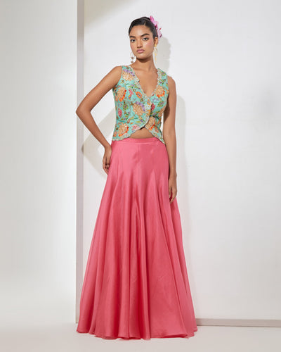 Gulbahar Aqua Corset & Skirt