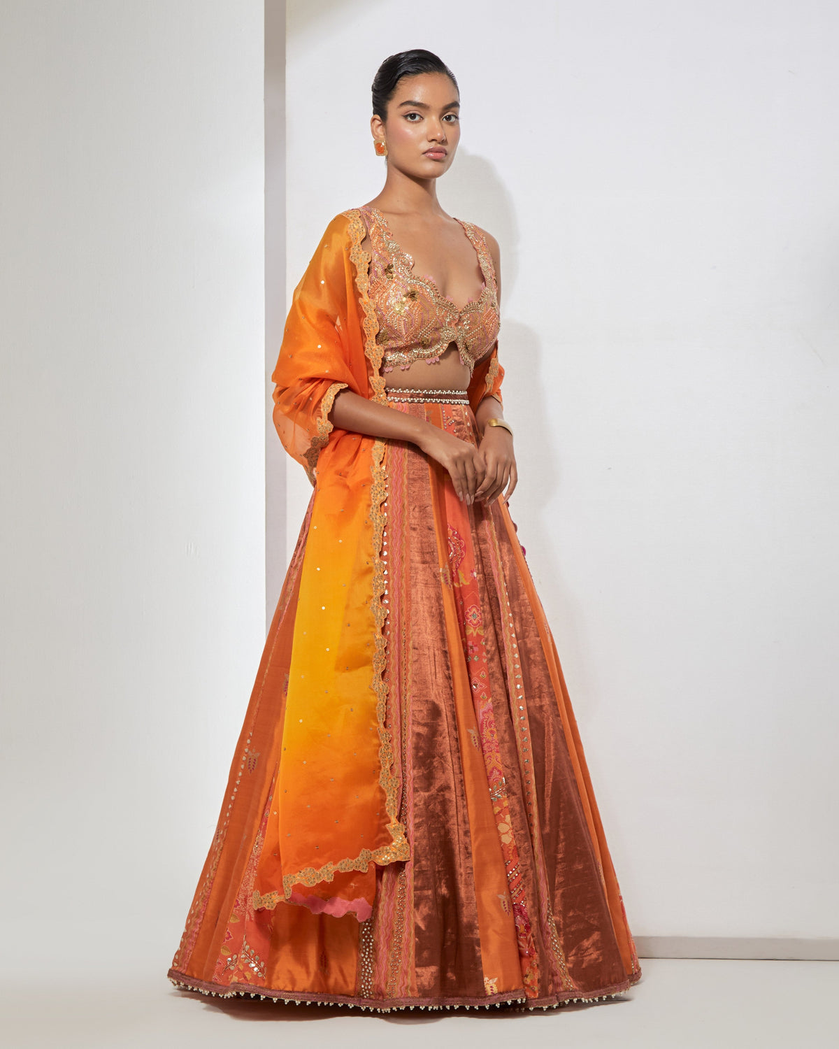 Sunset Orange Lehenga Set