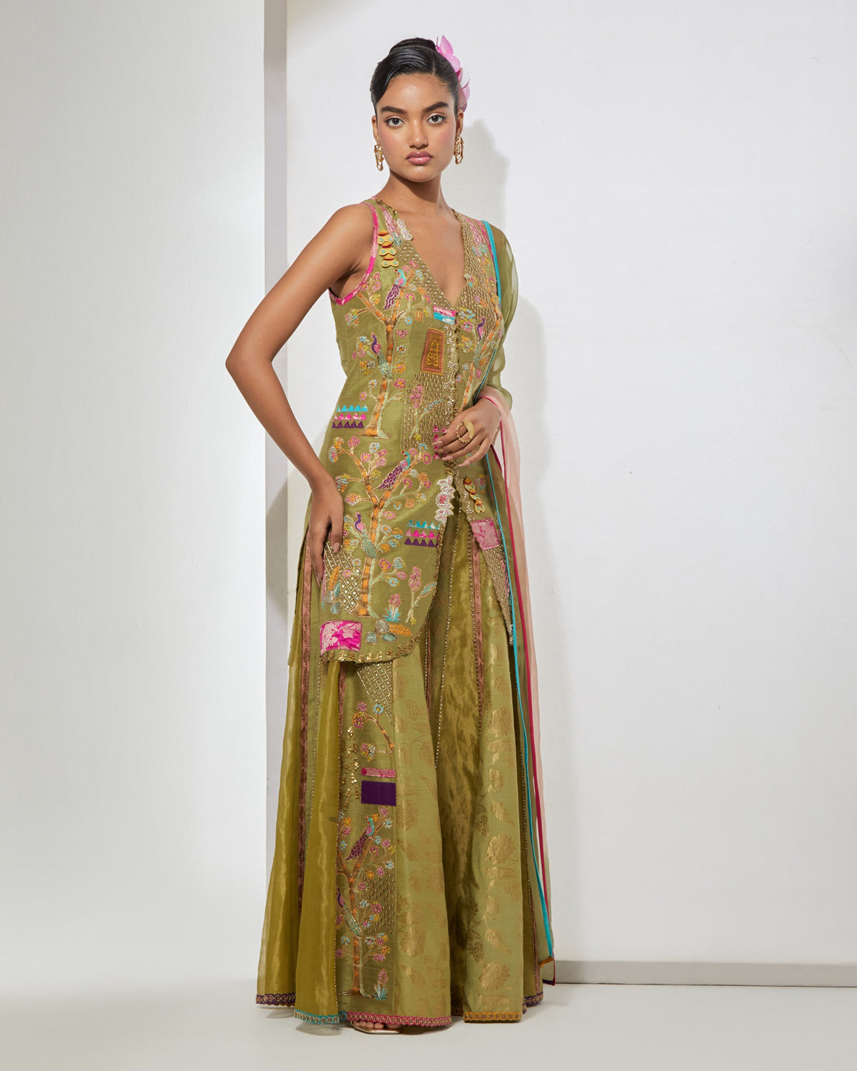 Sage Green Sharara Set