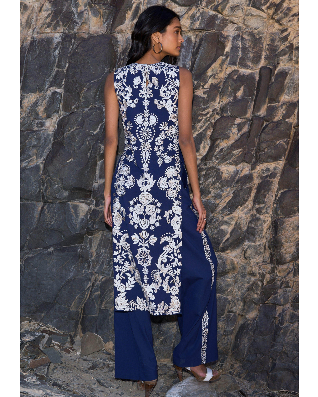 Embroidered Tabard Top & Pant Set