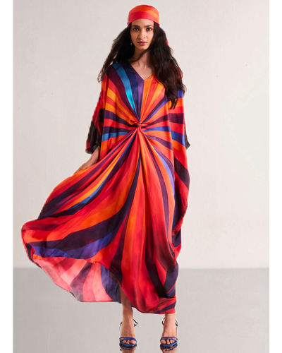 Swirl Kaftan With Scarf