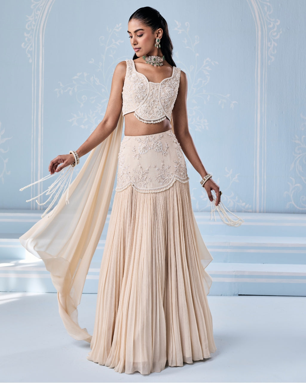 Marine Lehenga Set