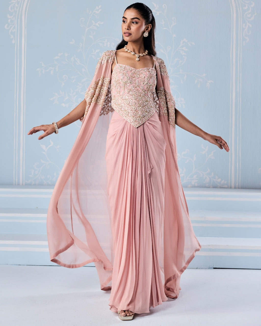 Sofia Choli Cape Skirt Set