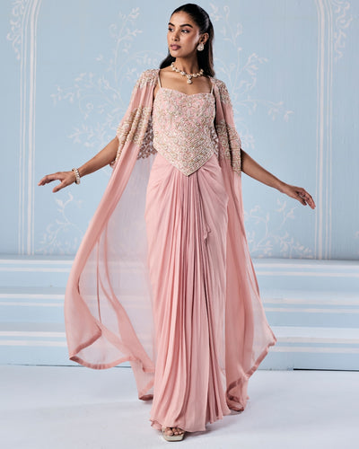 Sofia Choli Cape Skirt Set