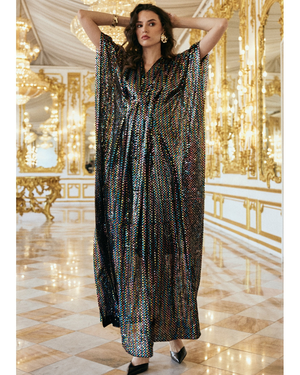 Multicolour Sequin Kaftan