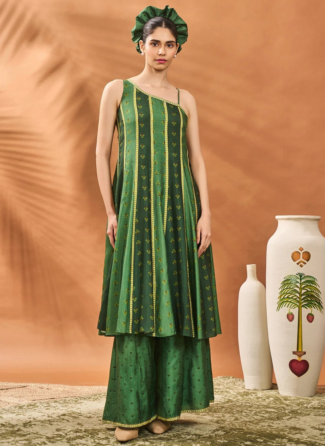 Green Petal Play Anarkali Set