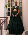 Emerald Enchantment Lehenga Set By Geethika