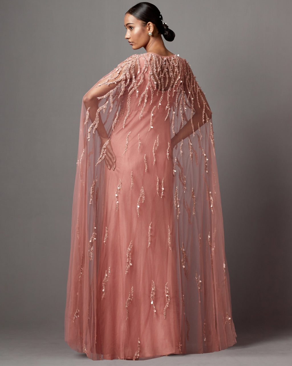 Dust Rose Dust Rose Cape Gown Set