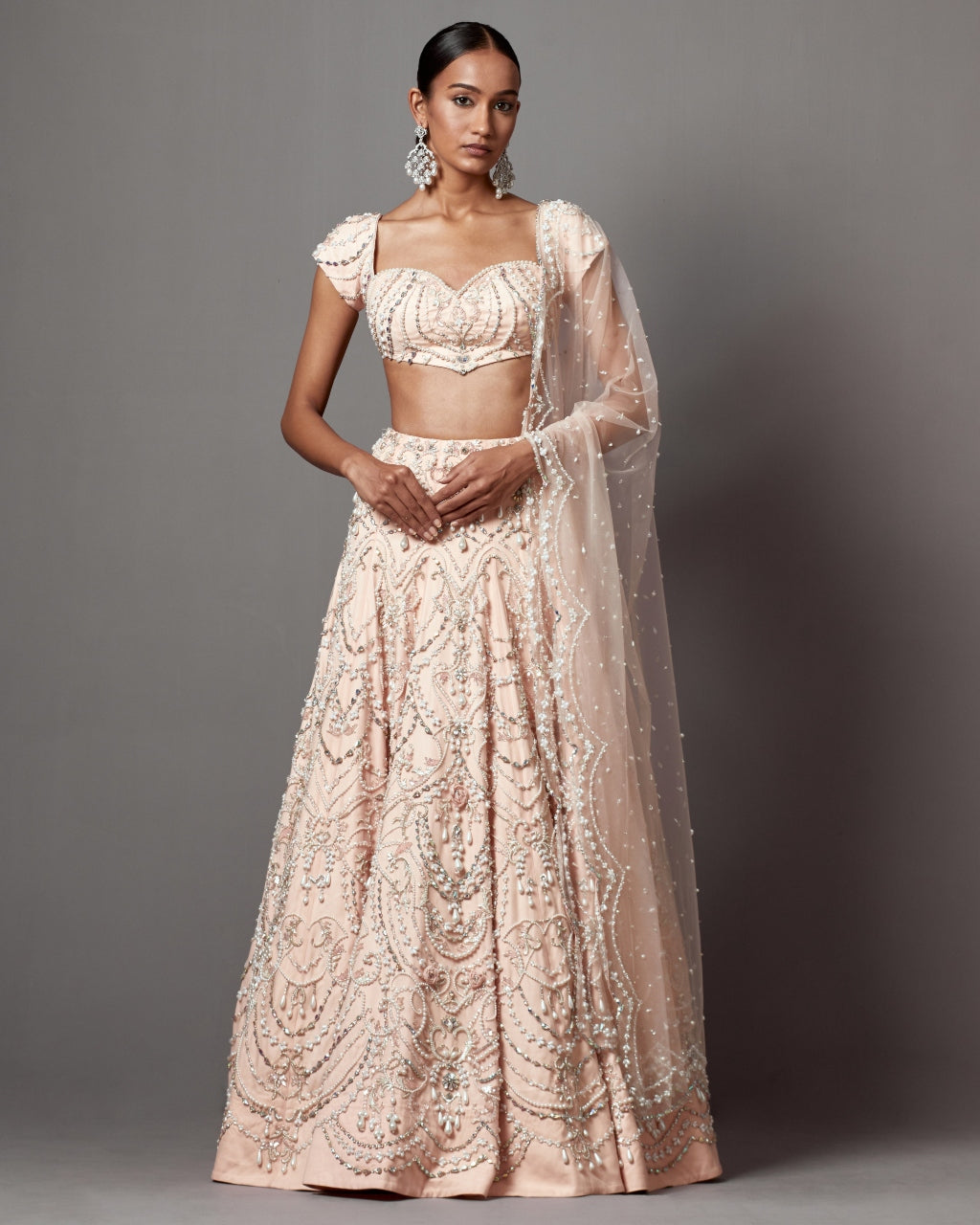 Pastel Pink Victorian Lehenga Set