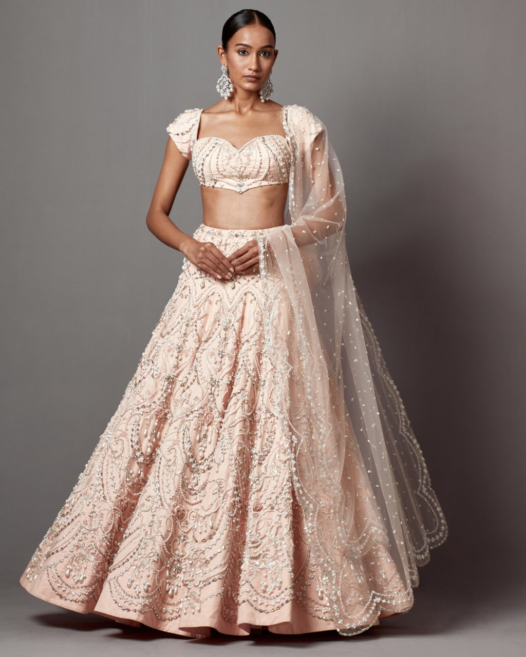 Pastel Pink Victorian Lehenga Set