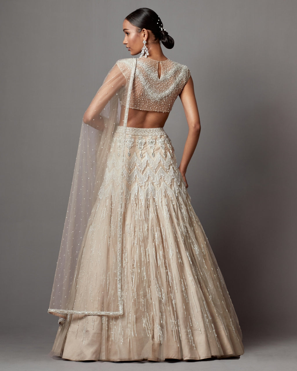 Greige Latkan Lehenga Set