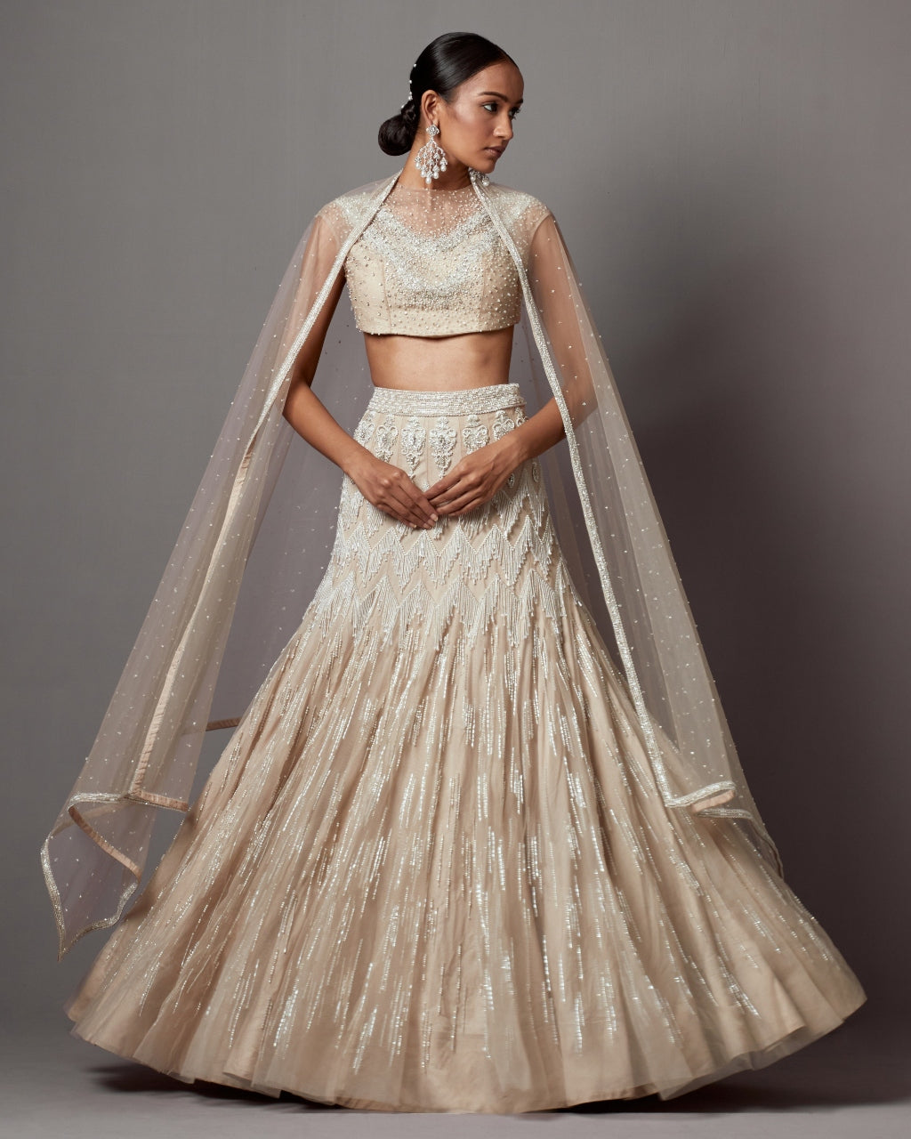 Greige Latkan Lehenga Set