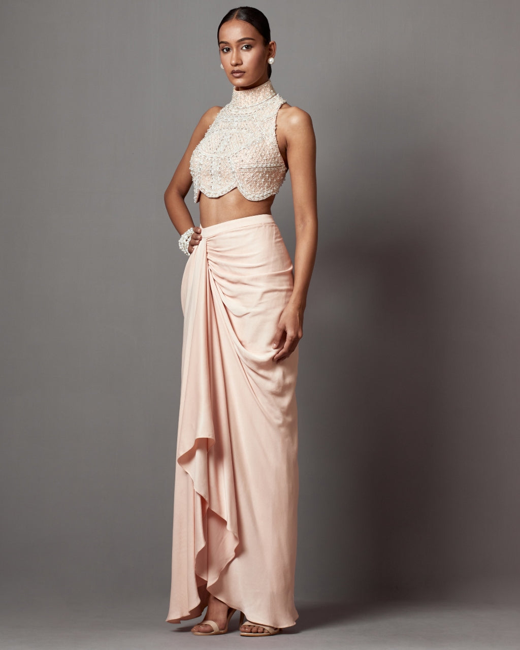 Wine Sequins Work Blouse & Skirt | Crop top skirt set, Long pink skirt,  Work blouse