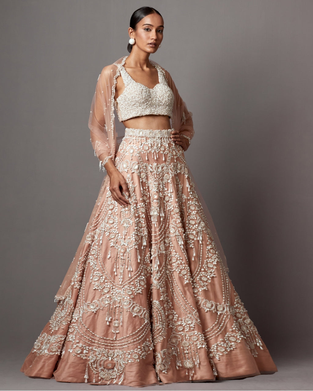 Rose Dust Rose Lehenga Set