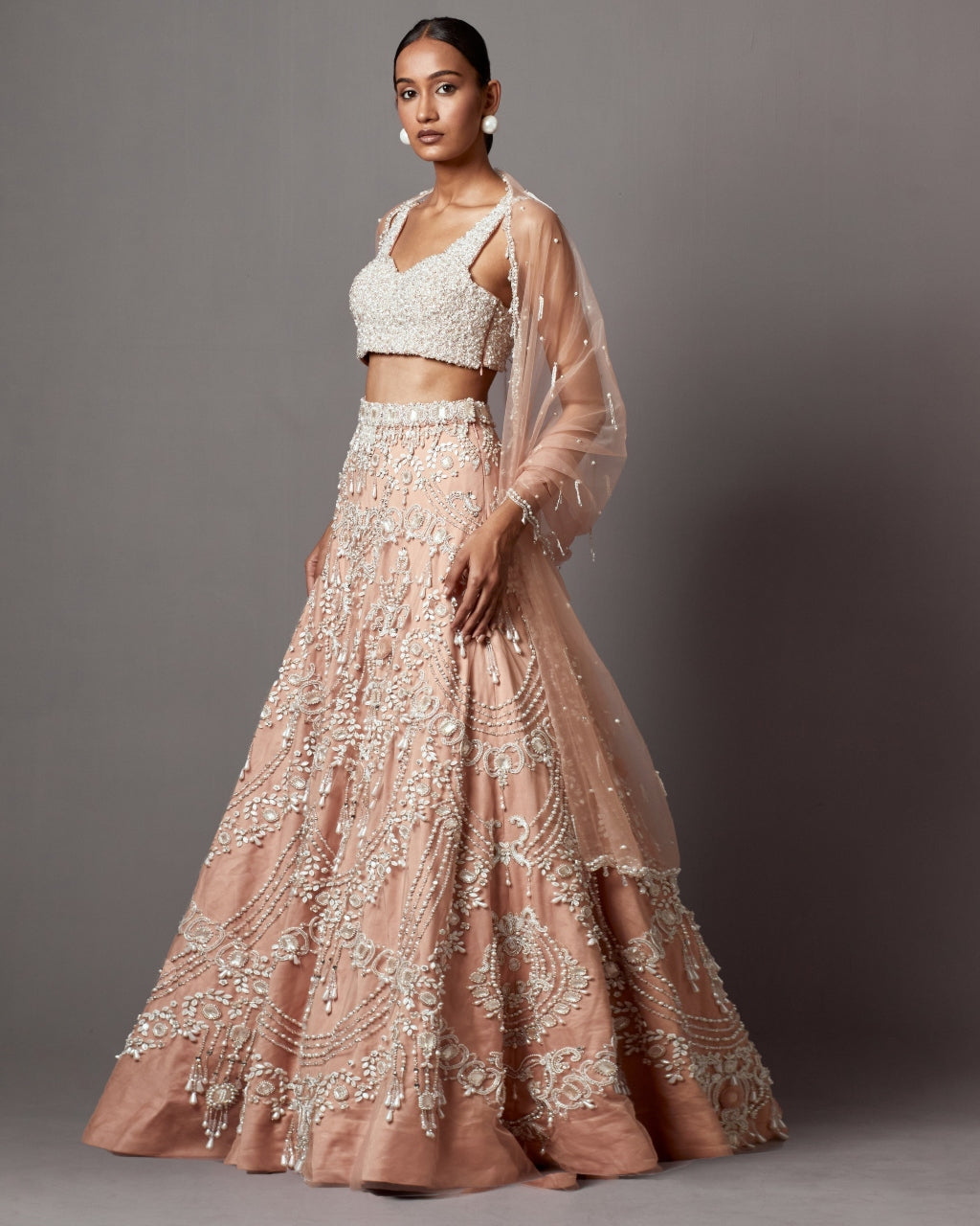 Rose Dust Rose Lehenga Set