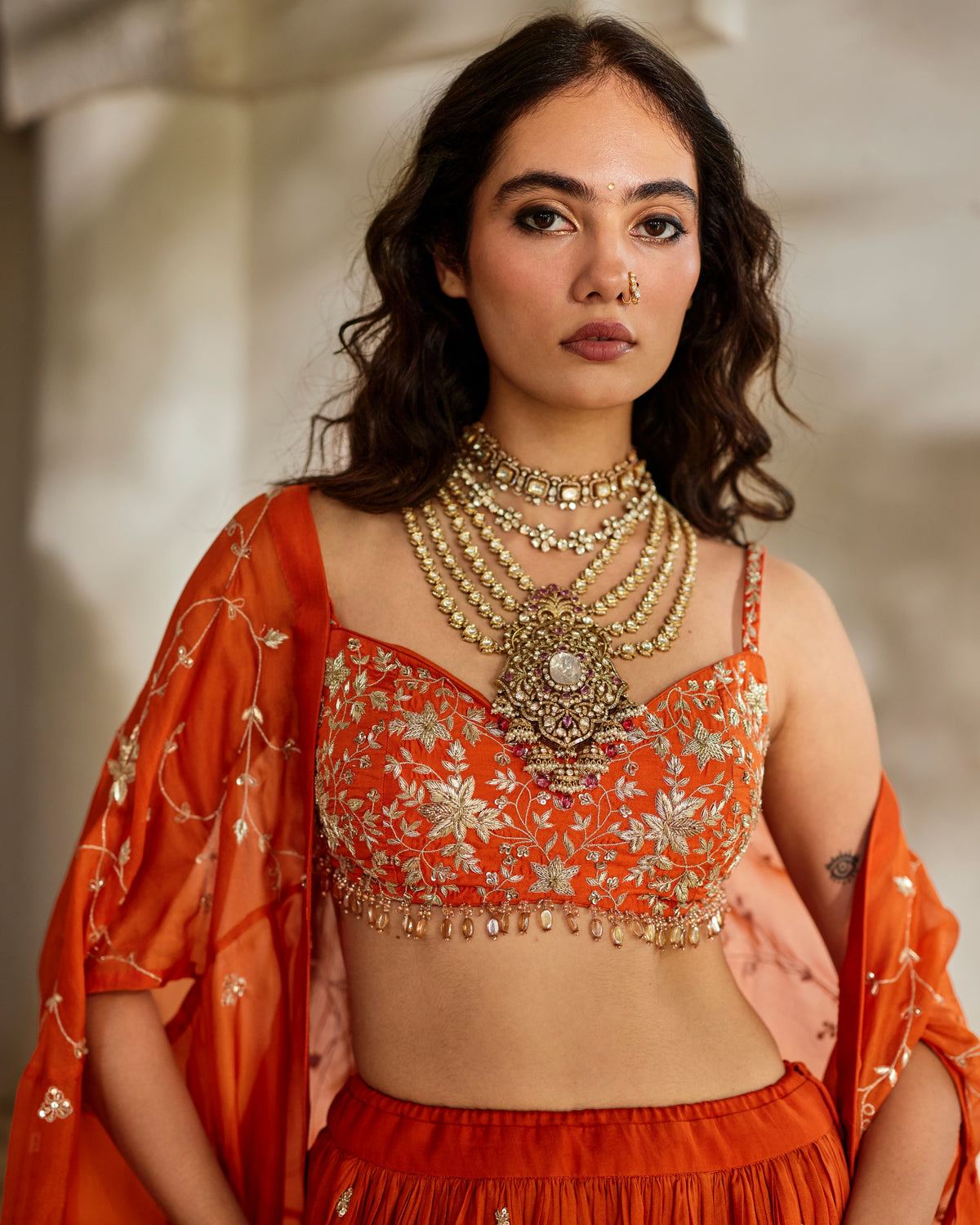 Sara Cape Lehenga Set