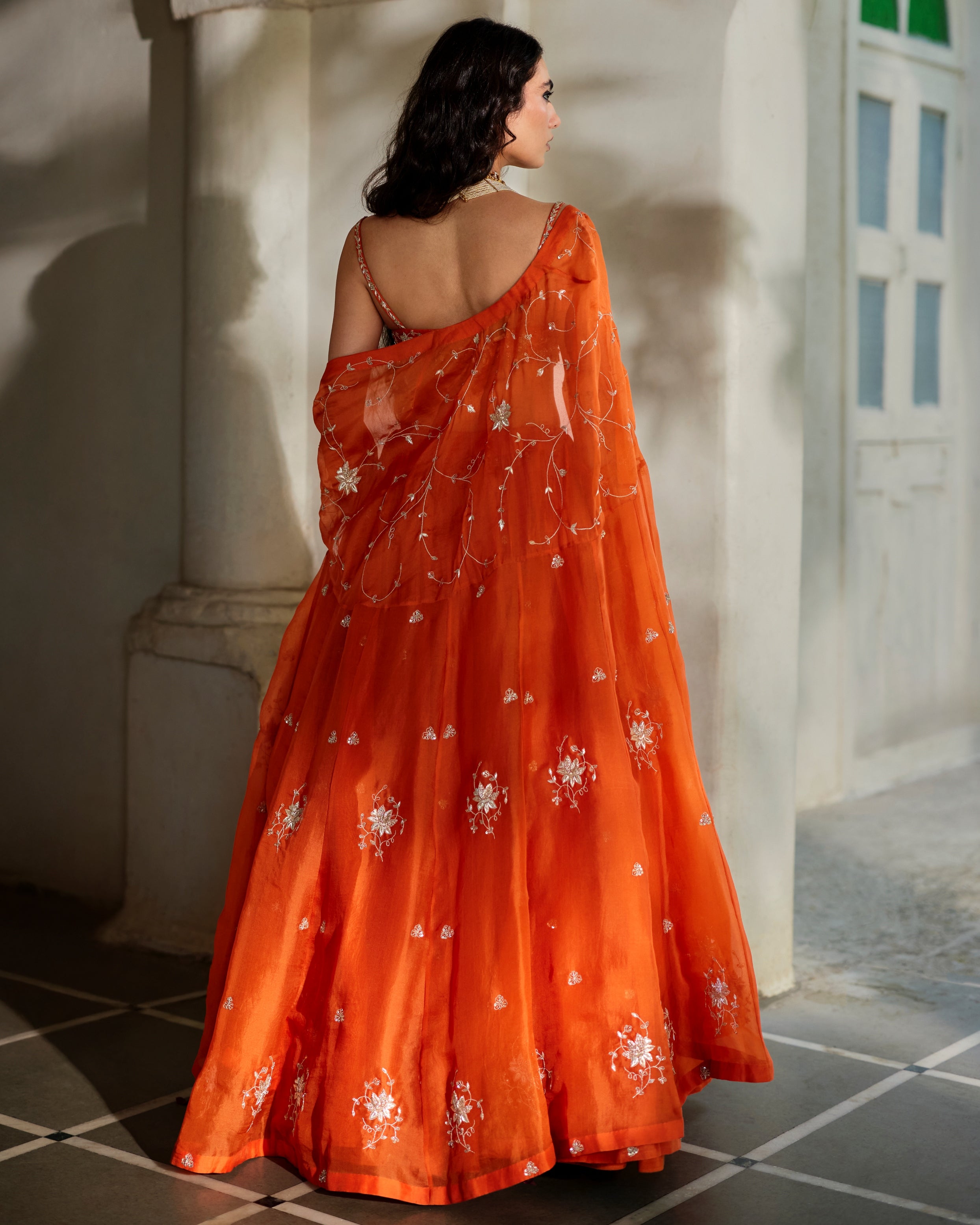 Sara Cape Lehenga Set