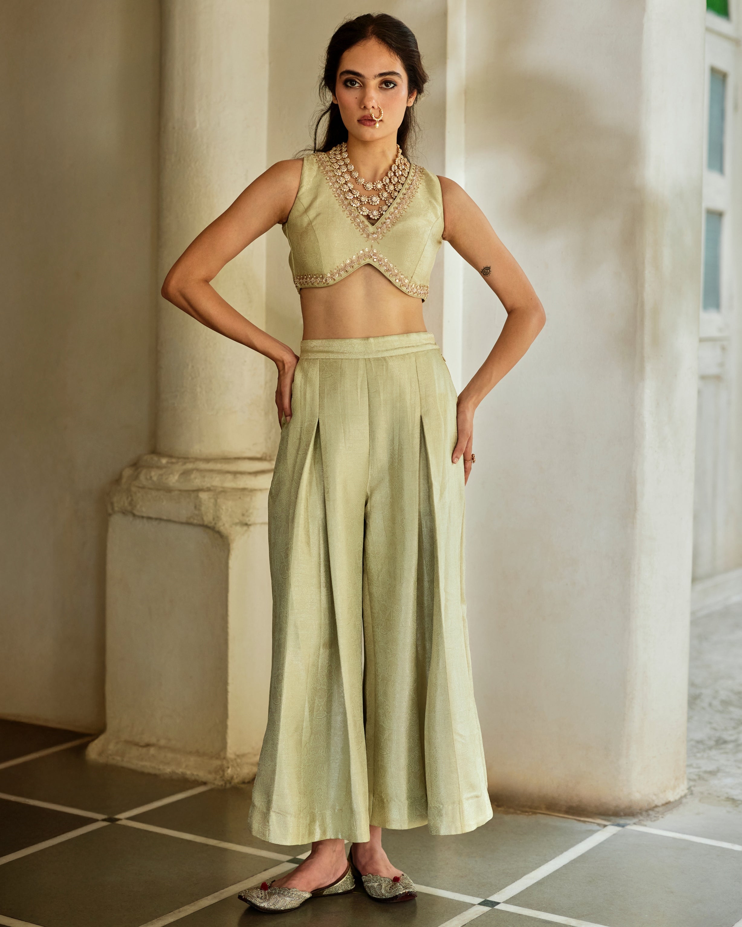 Solene Palazzo Jacket Set