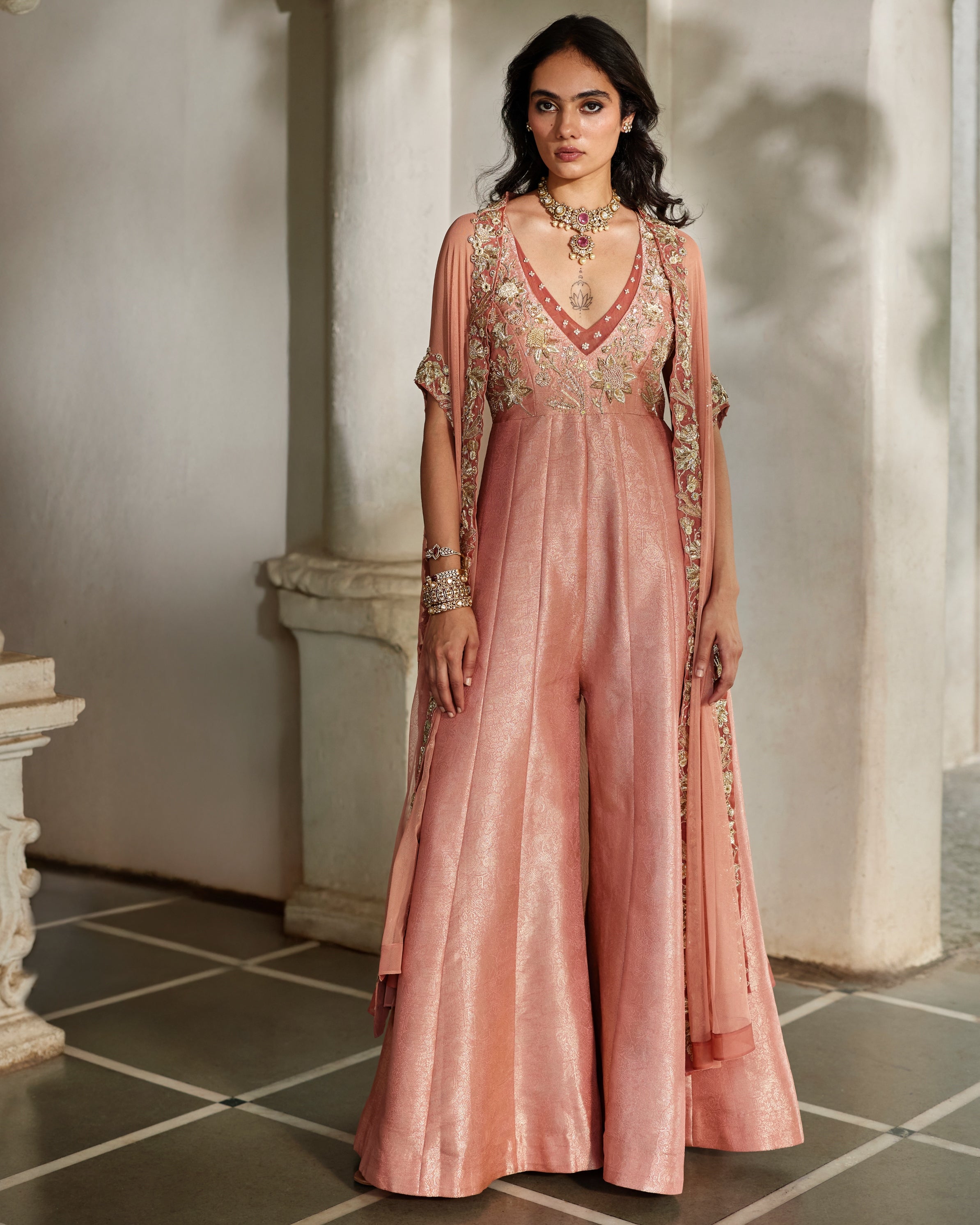 Mira Cape Jumpsuit Set