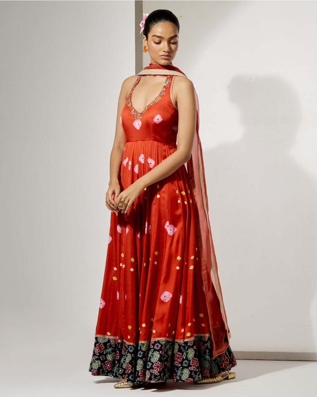 Gulnaar Silk Anarkali Set