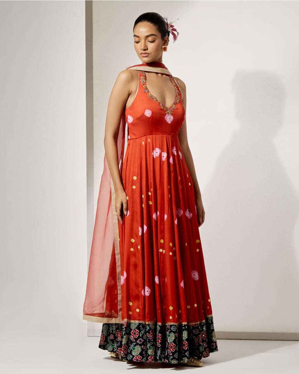 Gulnaar Silk Anarkali Set