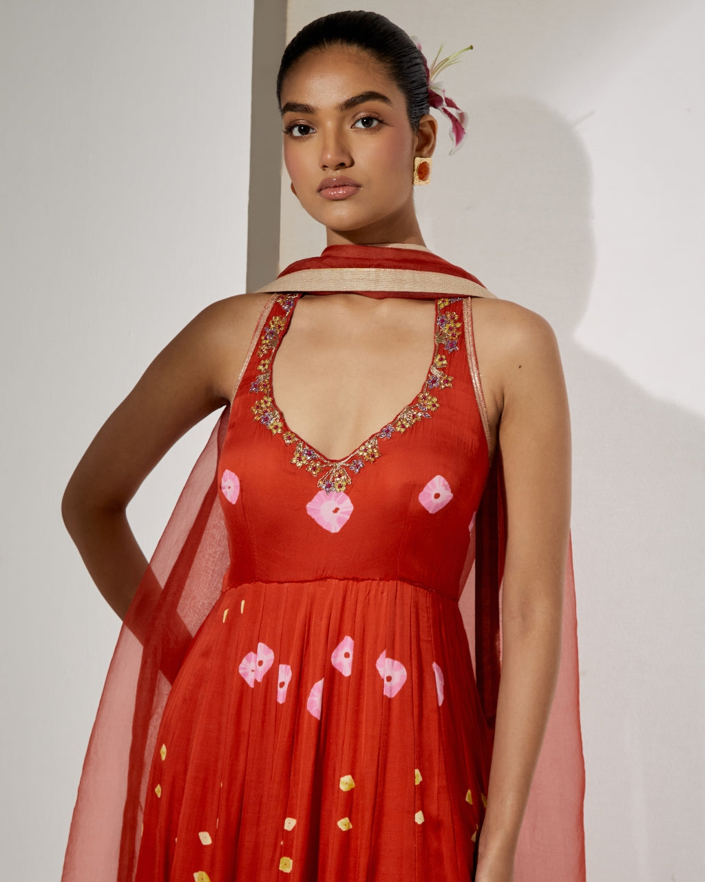 Gulnaar Silk Anarkali Set
