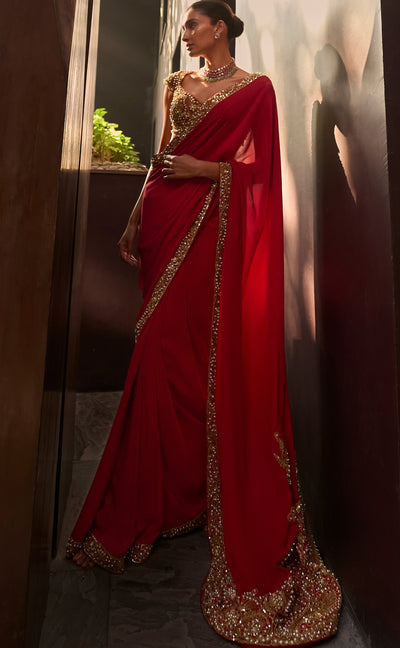 Red Sari Set