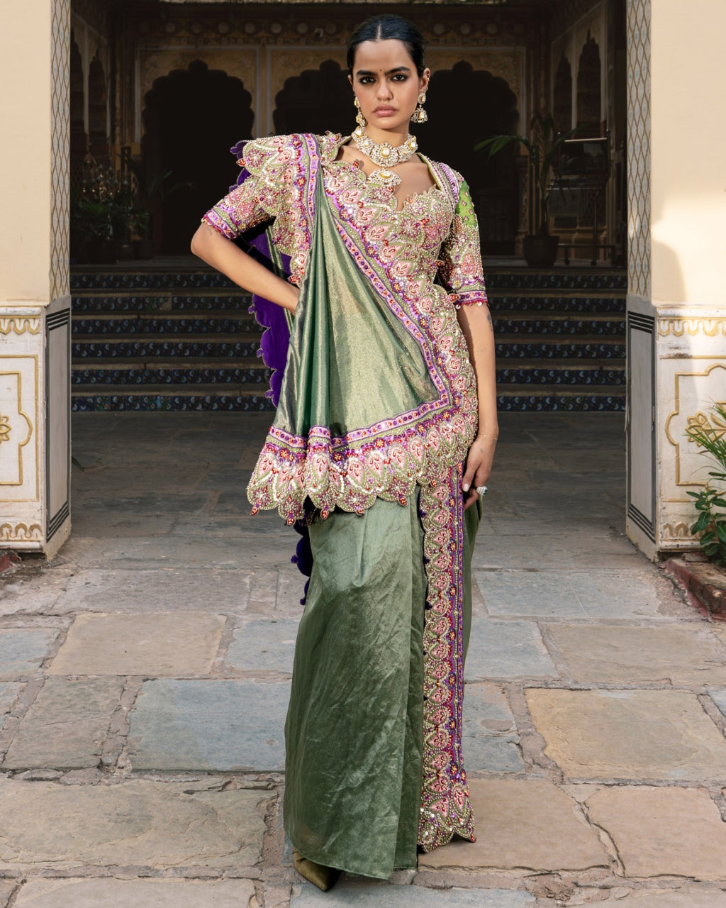 Madhaniya Sari Set