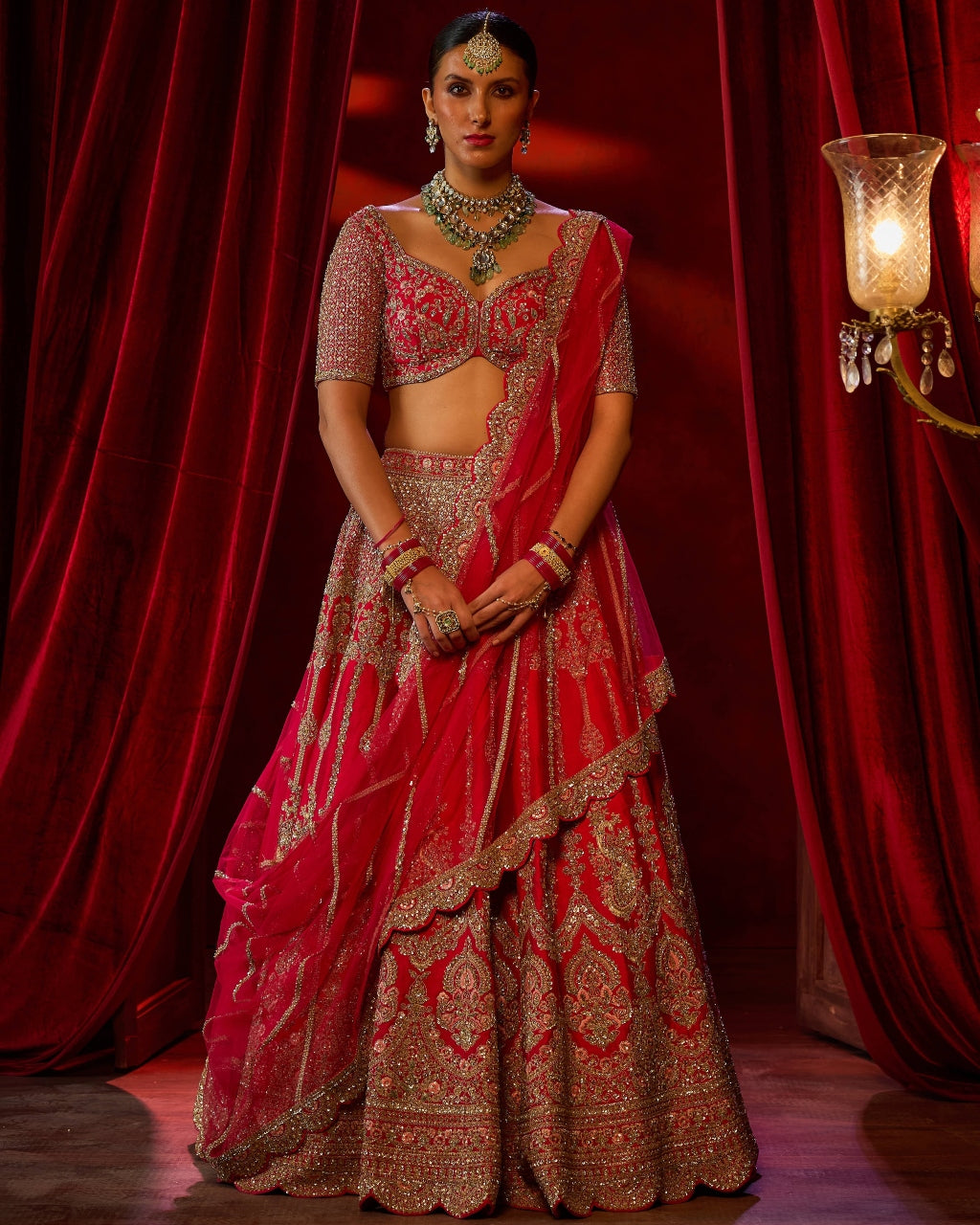 Cherry Red Arushi Lehenga Set