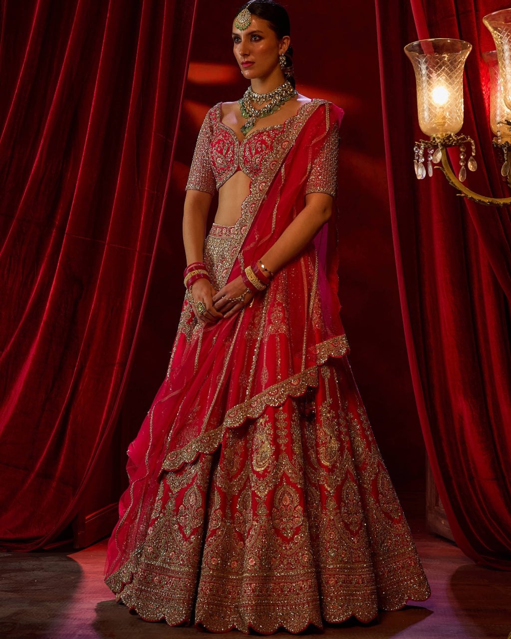 Cherry Red Arushi Lehenga Set