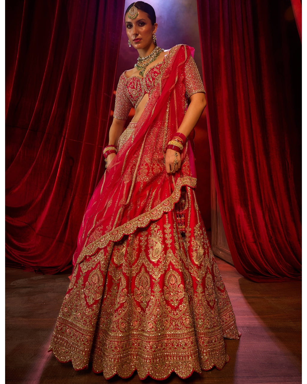 Cherry Red Arushi Lehenga Set