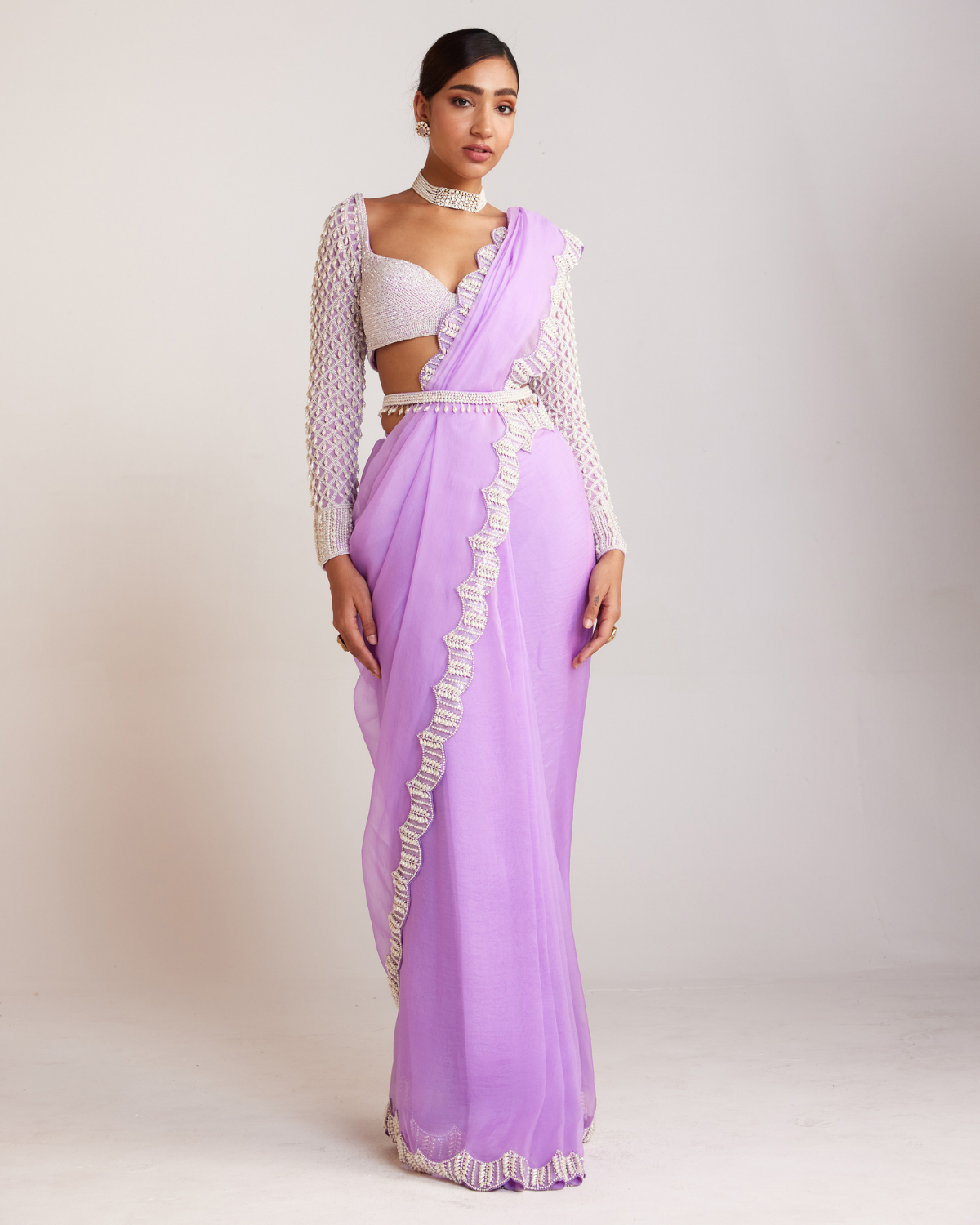 Lilac Sari Set