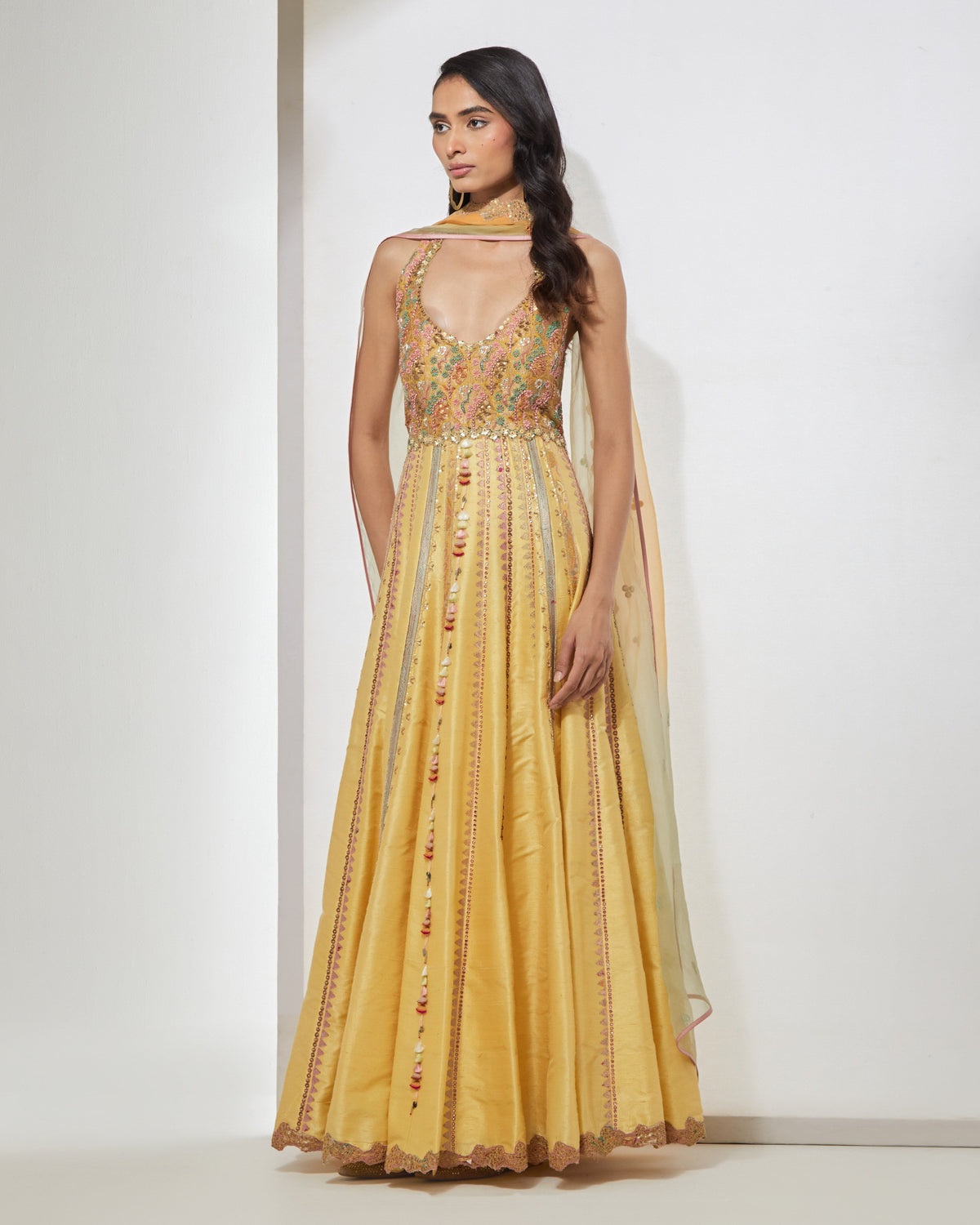 Mustard Yellow Anarkali With Dupatta