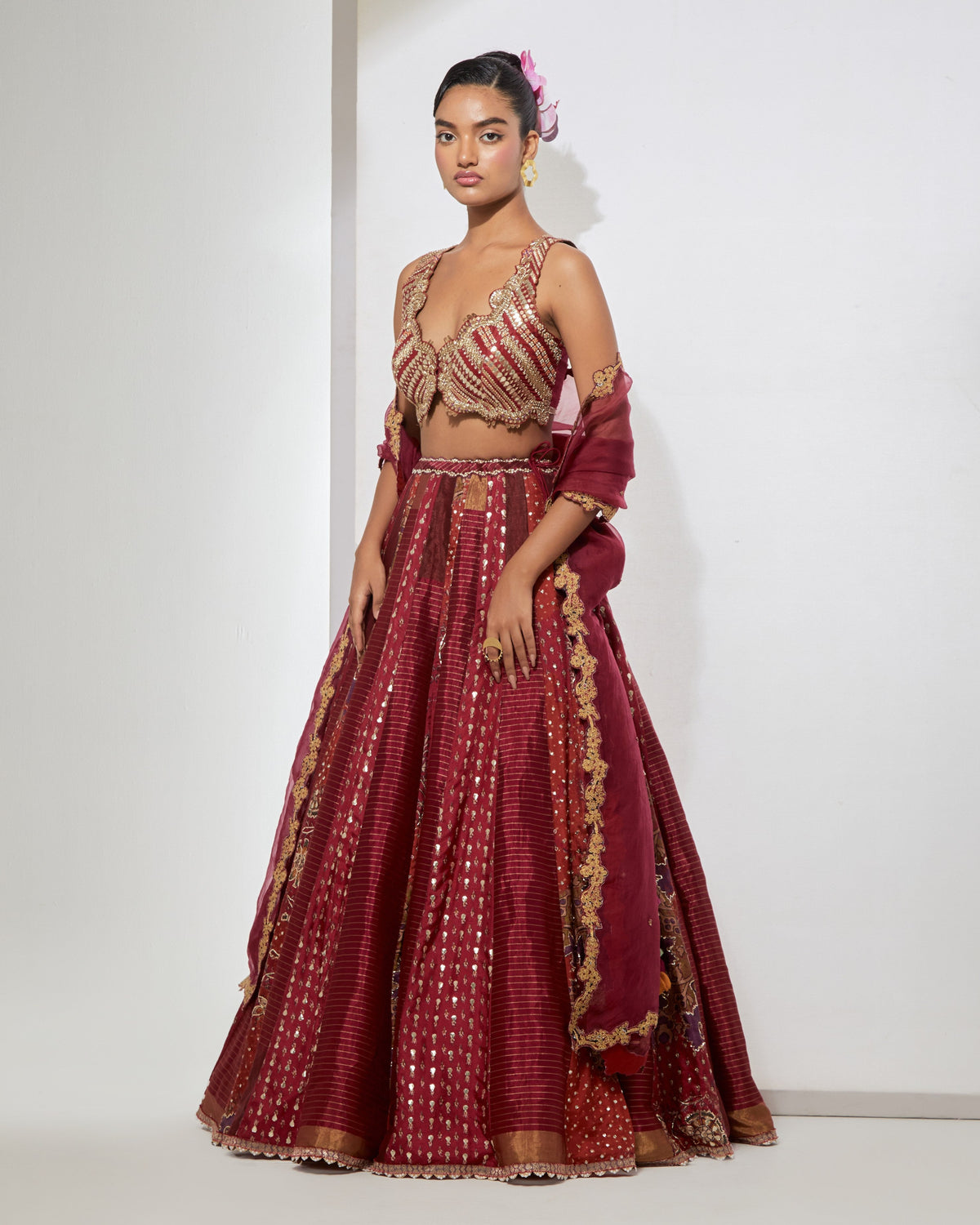 Rani Pink Banarasi Lehenga Set