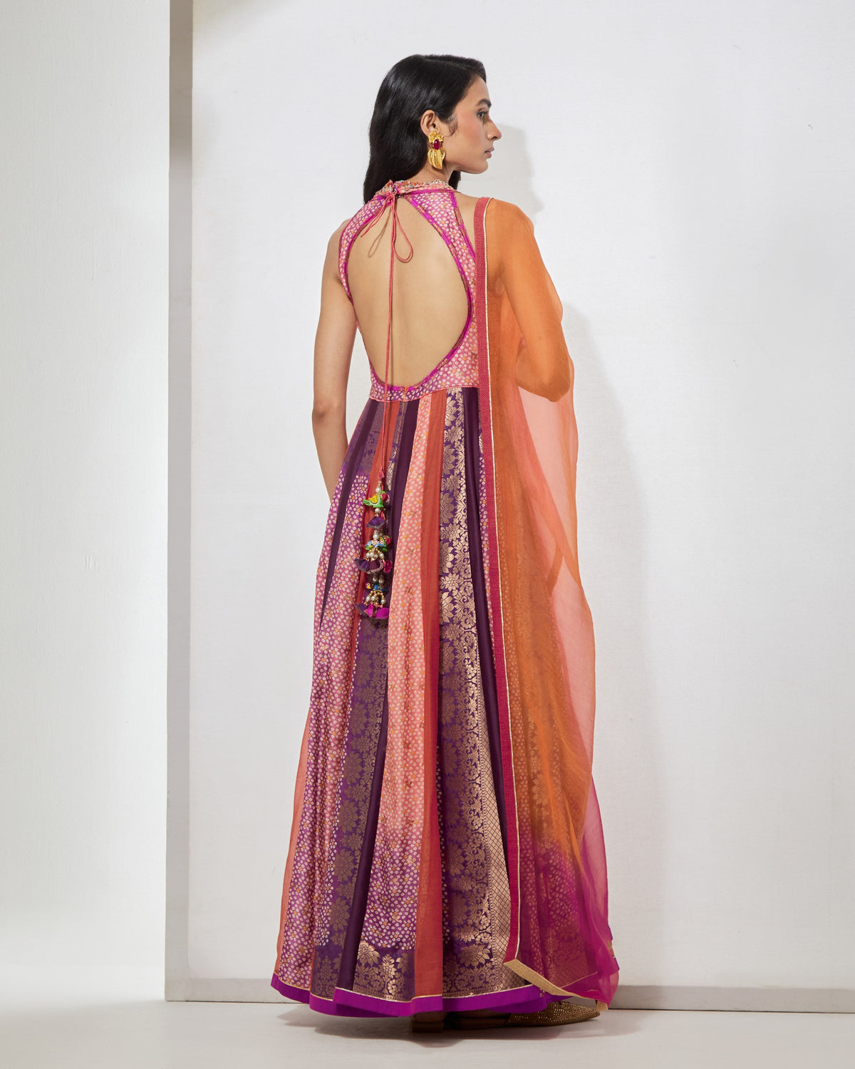 Fuchsia Purple Anarkali With Dupatta